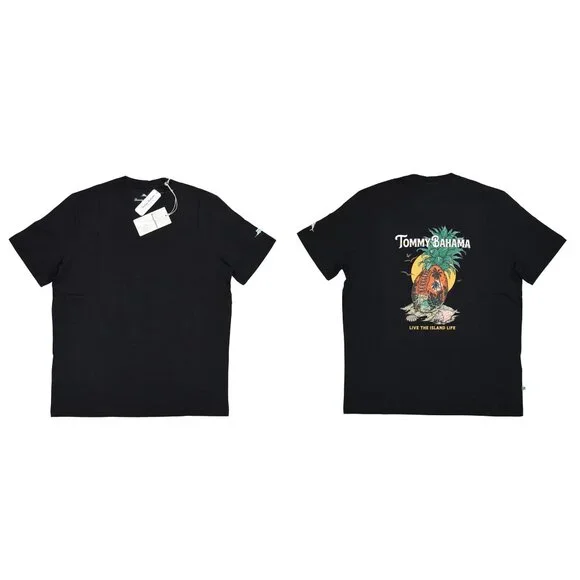 Tommy Bahama Pineapple Paradise Football Short Sleeve Crew Neck Mens T-Shirt NWT - Picture 1 of 3